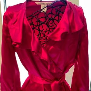 Fuchsia wrap blouse